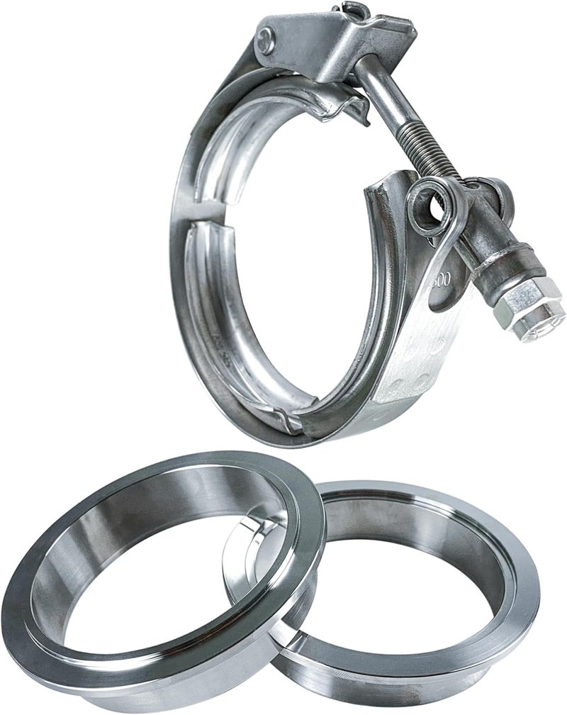 HFS Stainless Steel 304 Quick Release V-Band Turbo Downpipe Exhaust Clamp - 3 Inch - Image 4