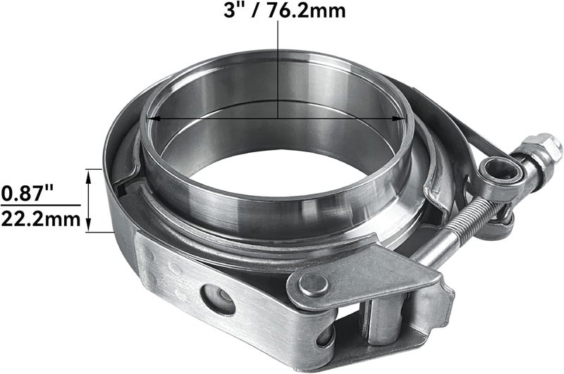 HFS Stainless Steel 304 Quick Release V-Band Turbo Downpipe Exhaust Clamp - 3 Inch - Image 2