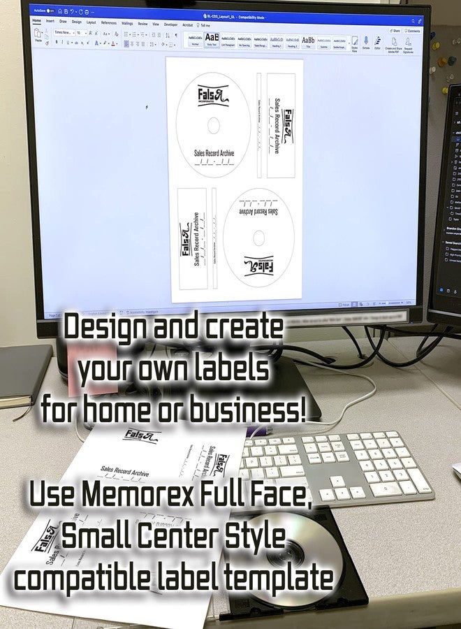 Blank Labels CD/DVD Label Full Face | Qty 200 Disc, 400 Spine | 100 Sheets Total | Permanent White Matte | Inkjet & Laser Compatible | Customizable Printable | Blank Label - Image 5