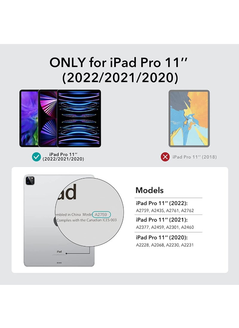 Rock Pow - For iPad Pro 11 Inch Case iPad 11 Pro Case (2022/2021/2020 4th/3rd/2nd Generation) Convenient Magnetic Attachment 2-Way Stand Full Pencil 2 Support Rebound Magnetic Case - Image 1