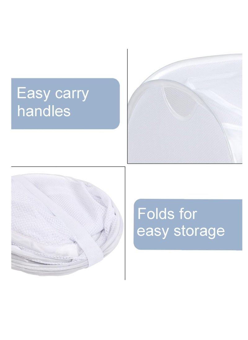TYCOM Pop Up Laundry Mesh Hamper Basket Storage Solution Compact Bin Mesh Collapsible Bag Laundry Hamper Collapsible Laundry Basket White Single Compartment.  - Image 4