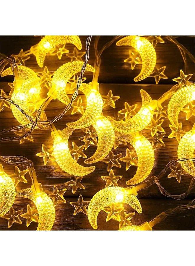 NIBEMINENT Ramadan Lights, Ramadan Night Lights, Ramadan Decorations, Eid Moon Window String Lights, 10M Star Moon Curtain Ramadan Lights for Bedroom  - Image 5