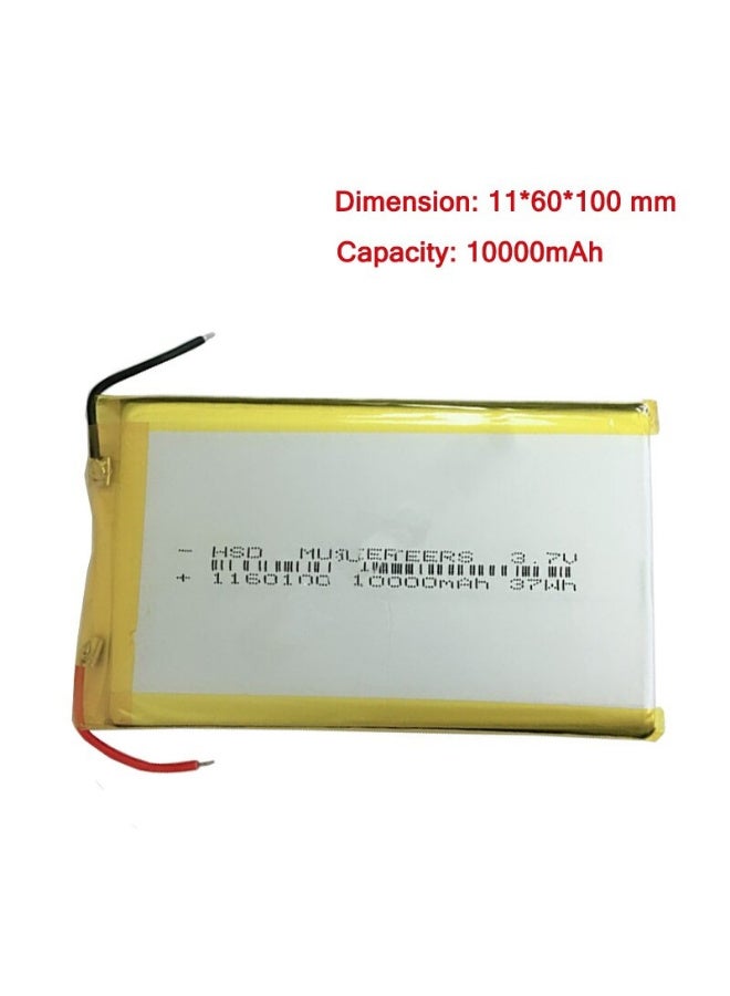 بطارية ليثيوم بوليمر قابلة للشحن 10000 مللي أمبير 3.7 فولت - موديل 1160100 للأجهزة الإلكترونية والـ DIY  110mm×60mm×12mm - Image 3