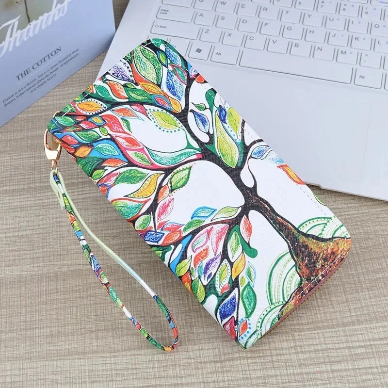 Wallet Women PU Material Flower Print Ultra Light - Image 2