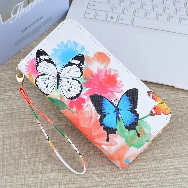 Wallet Women PU Material Flower Print Ultra Light - Image 3