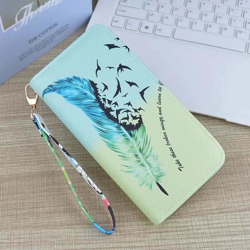 Wallet Women PU Material Flower Print Ultra Light - Image 1