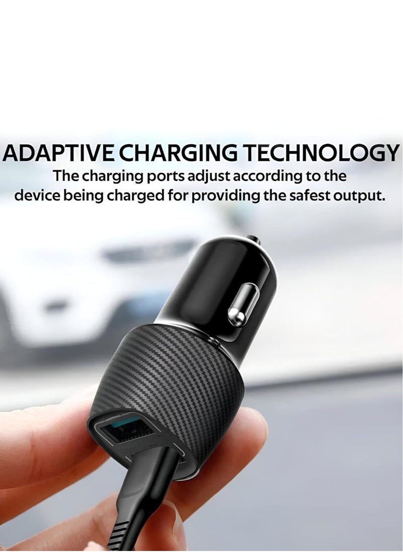 Winmax - 68W Car Charger Dual USB-C & USB-A Ports QC 3.0 & PD Technology 5X Faster Charging for iPhone & Android Devices - Image 1
