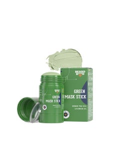 Beardhood Green Tea Cleansing Mask Stick for Face | For Blackheads, Whiteheads & Oil Control | Made in India | Purifying Solid Clay Detox Mud Mask | With Hyaluronic Acid & Green Tea