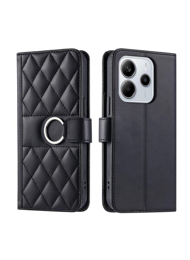 S-TOP Case For Redmi Note 14 Pro 4G Global Ring Buckle Rhombic Leather Phone Case - Image 1