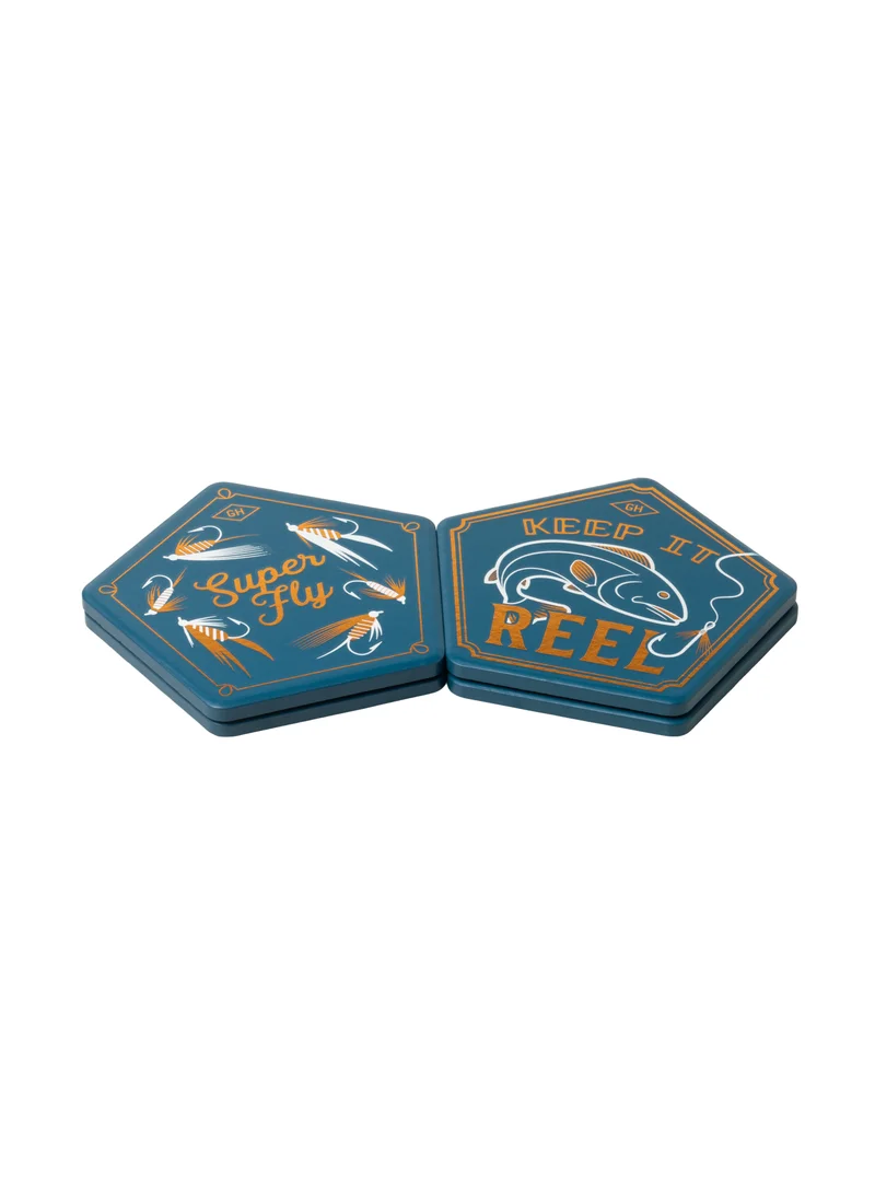 جنتلمنز هاردوير Ceramic Coaster, set of 4 - Fishing