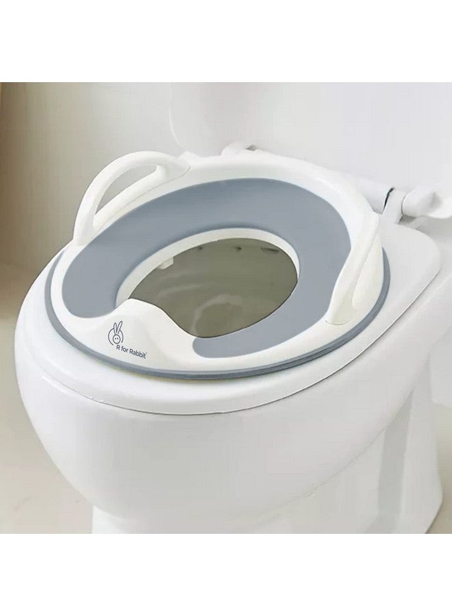 أر فور رابيت مقعد تدريب على استخدام المرحاض من مينيمو، يمكن تعليقه على الحائط مع وسادة ناعمة للأطفال حديثي الولادة/الرضع/الأطفال (رمادي) - Image 1