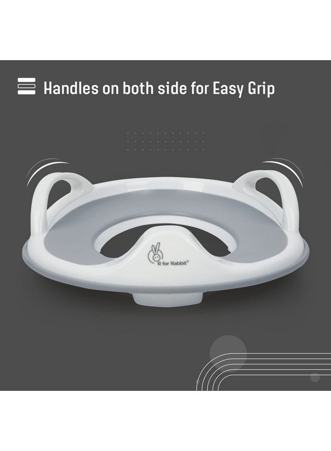 أر فور رابيت مقعد تدريب على استخدام المرحاض من مينيمو، يمكن تعليقه على الحائط مع وسادة ناعمة للأطفال حديثي الولادة/الرضع/الأطفال (رمادي) - Image 4