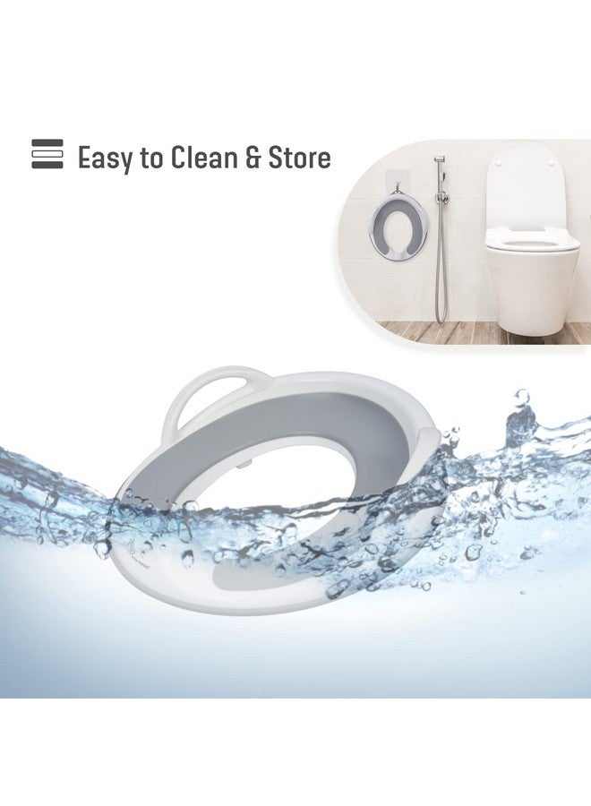 أر فور رابيت مقعد تدريب على استخدام المرحاض من مينيمو، يمكن تعليقه على الحائط مع وسادة ناعمة للأطفال حديثي الولادة/الرضع/الأطفال (رمادي) - Image 2