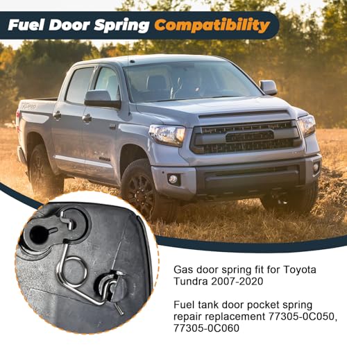 CHAR YONG Fuel Door Spring fit for Toyota Tundra, Stainless Steel Gas Door Spring for Tundra 2007-2020, Fuel Tank Door Pocket Spring Repair Replacement 77305-0C050, 77305-0C060 - Image 2