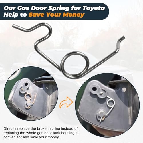 CHAR YONG Fuel Door Spring fit for Toyota Tundra, Stainless Steel Gas Door Spring for Tundra 2007-2020, Fuel Tank Door Pocket Spring Repair Replacement 77305-0C050, 77305-0C060 - Image 4
