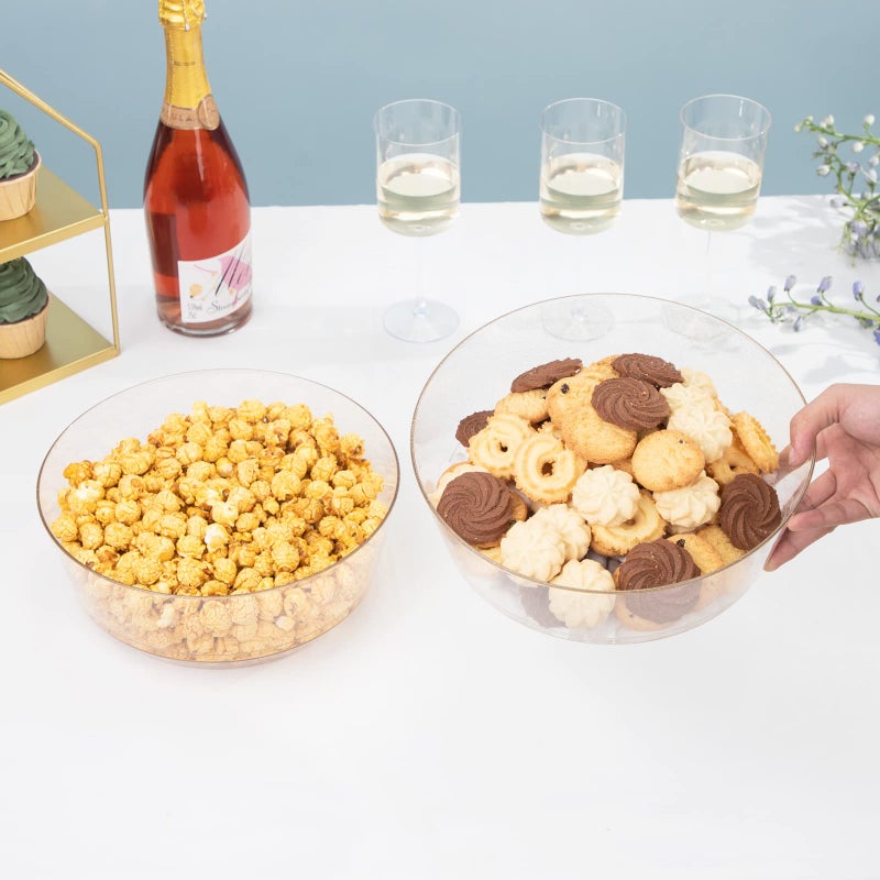 Hioasis 8 Pack Plastic Serving Bowls 128oz Gold Glitter Plastic Bowls Heavy Duty Disposable Serving Bowls for Party Snack & Salad & Candy & Bar Buffet - Image 5