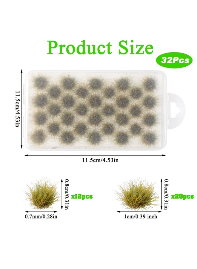 32 Pcs Static Grass Tuft, Model Grass Lowland Shrubs Tuft Terrain Model Artificial Grass for Gaming Terrain Rainforest Diorama Supplies (Early Spring) - Image 2