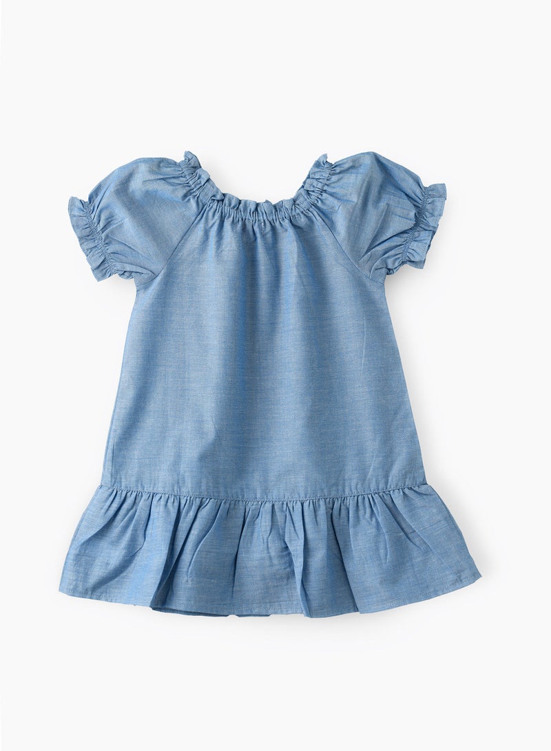 Jelliene Woven dress with emb at hem - Image 2