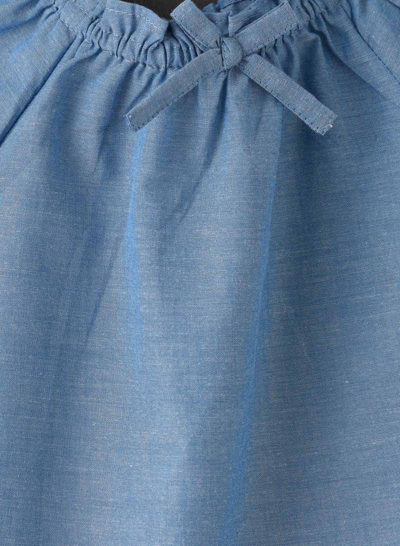 Jelliene Woven dress with emb at hem - Image 3