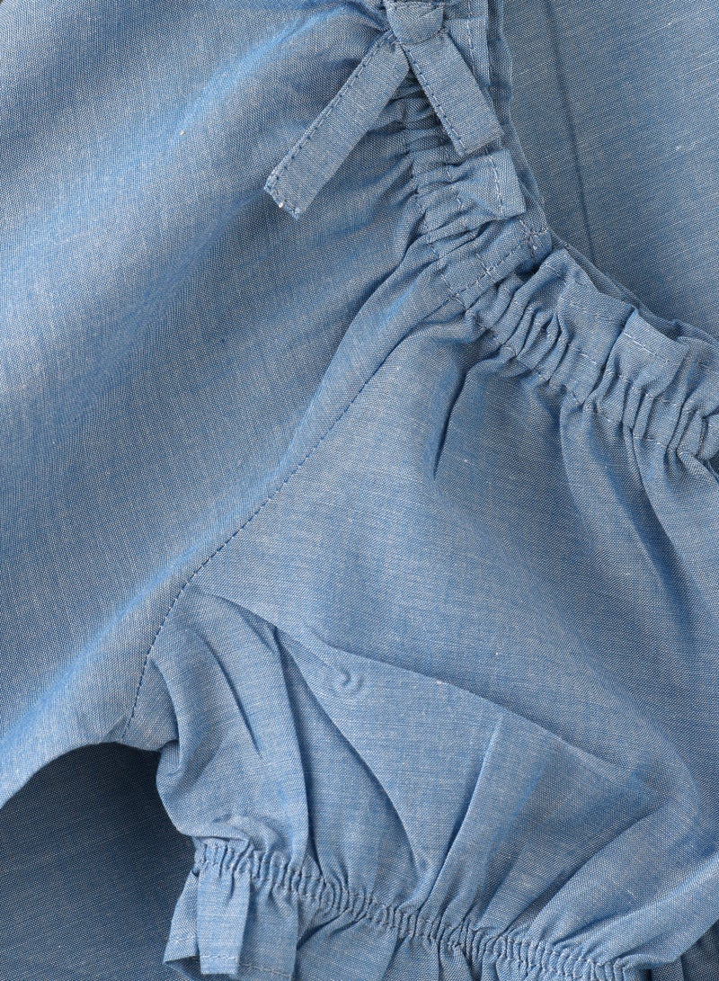 Jelliene Woven dress with emb at hem - Image 4