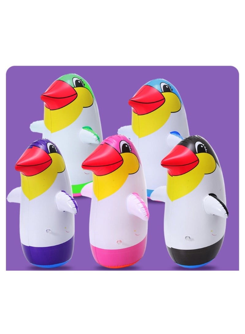 Huitich 70cm Medium Inflatable Penguin Tumbler Cartoon Animal Boxing Toy with Foot Pump - Image 3