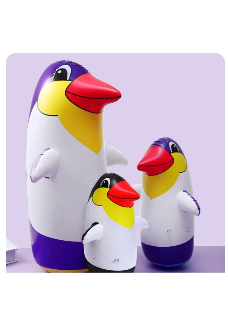 Huitich 70cm Medium Inflatable Penguin Tumbler Cartoon Animal Boxing Toy with Foot Pump - Image 4