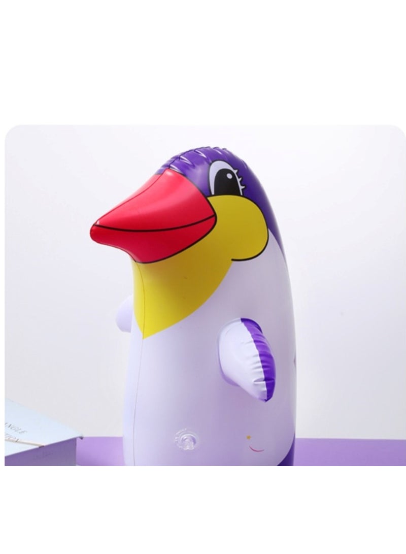 Huitich 70cm Medium Inflatable Penguin Tumbler Cartoon Animal Boxing Toy with Foot Pump - Image 5
