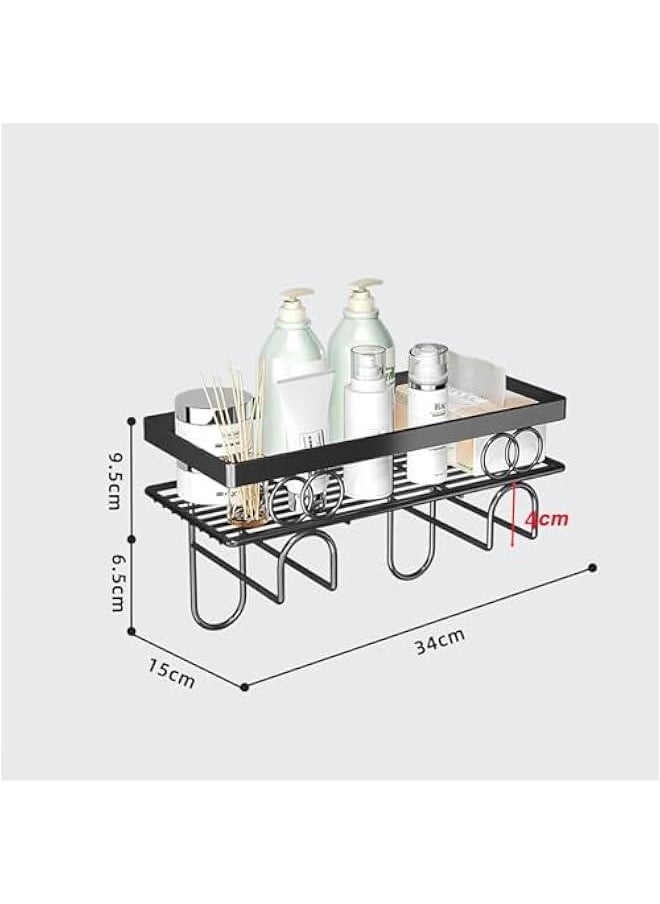 HOOKOR Over The Toilet Storage Shelf, Bathroom Organizer Shelves Over The Toilet, No Drilling Space Saving Bathroom Over Toilet Rack (Black, 1 Tier)  - Image 2