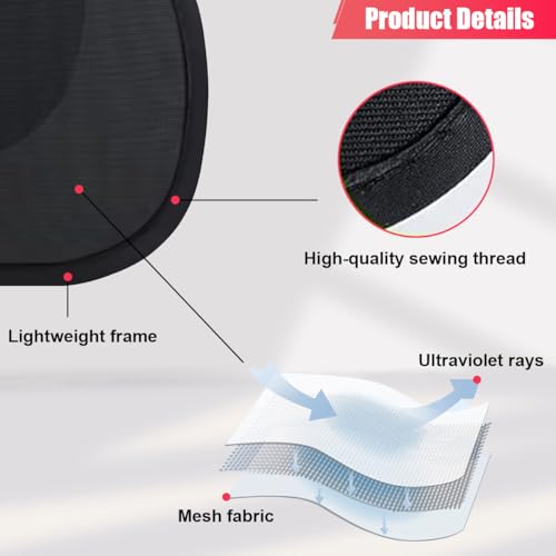 ZIMISI Miniature Static Cling Car Window Shades, UV Rays Block Car Side Window Sun Shade, Sun Glare Automotive Windshield Sun Shade Protection Accessories for Safe Driving (1 Pair) - Image 3