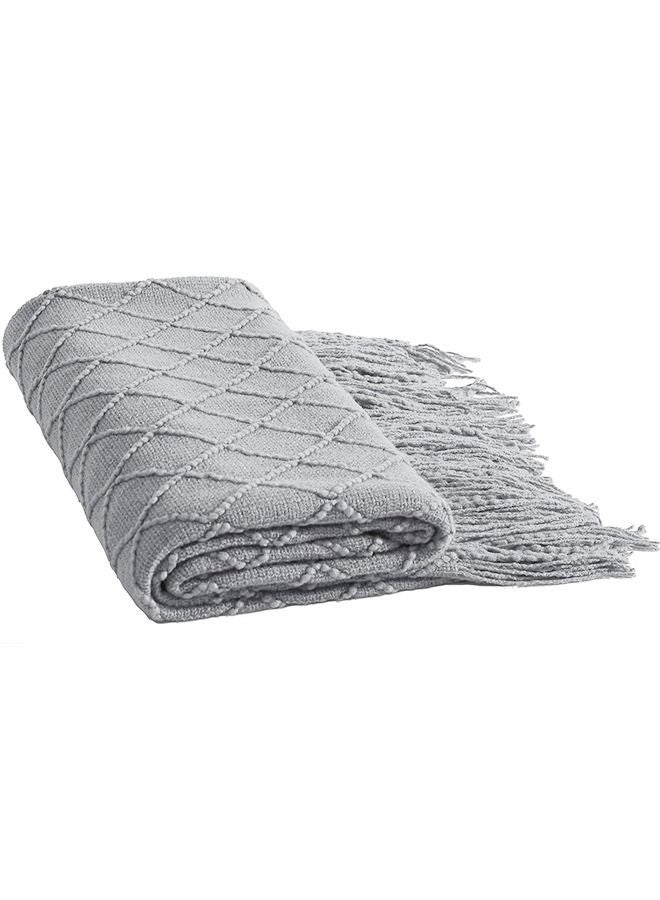 Bukela Nordic Style Simple Sofa Blanket Light Grey 127 x 1 72cm - Image 1