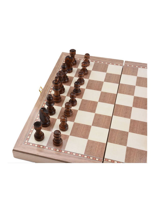 لعبة شطرنج خشبية 3 في 1 مع شطرنج وبذلة غوموكو - Image 3