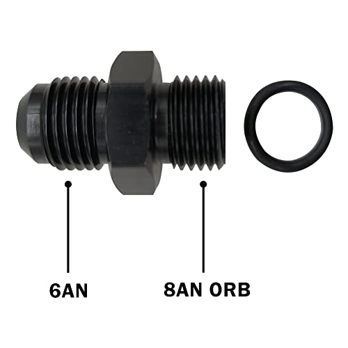 YSIL 6AN Male Flare to 8AN ORB Fuel Pump Rail Fitting Adapter Aluminum 2PCS - Image 3