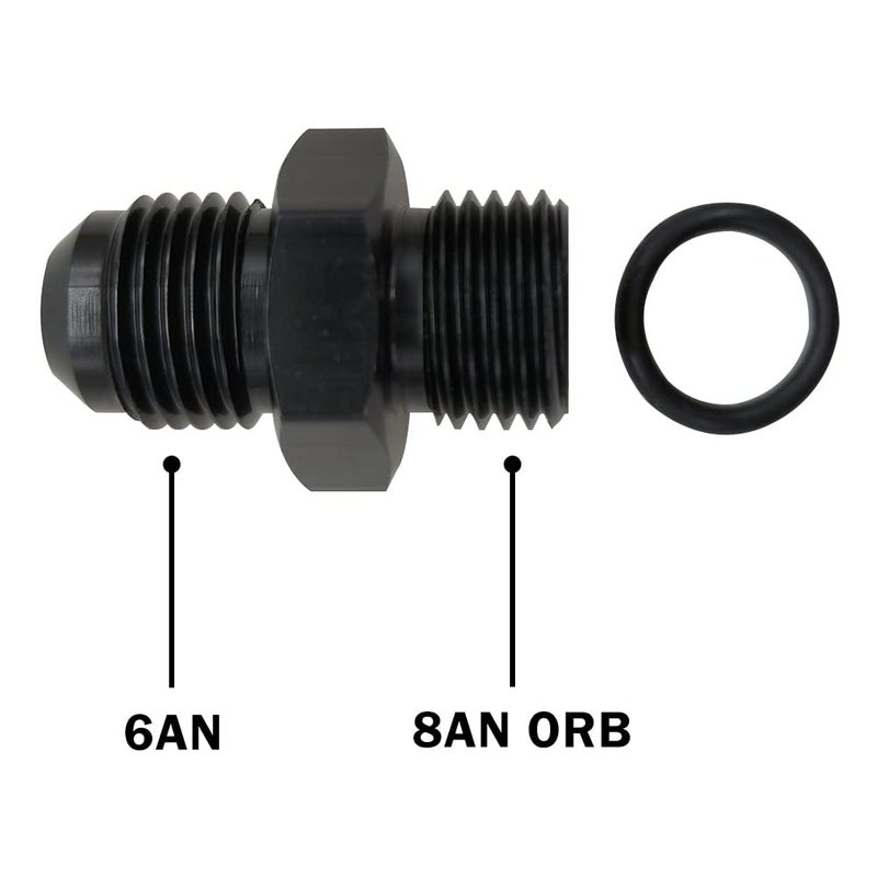YSIL 6AN Male Flare to 8AN ORB Fuel Pump Rail Fitting Adapter Aluminum 2PCS - Image 4