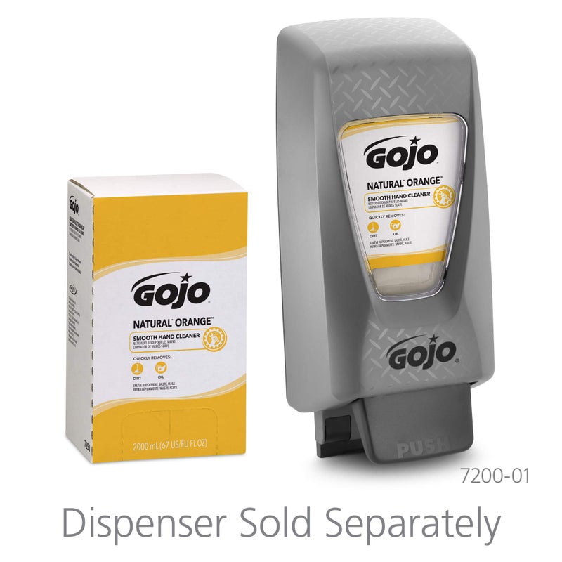 GOJO NATURAL ORANGE Smooth Hand Cleaner, Citrus Scent, 2000 mL Refill PRO TDX Push-Style Dispenser (Pack of 4) - 7250-04 - Image 2