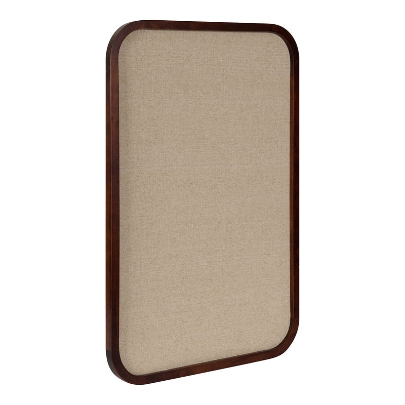 Kate and Laurel Kate and Laurel Hutton Transitional Pinboard 20 x 30 Walnut Brown Radius Rectangle Wall Organizer with Fabric Pinning Surface