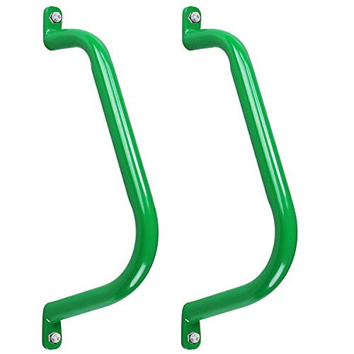 Purife 17 Metal Playground Safety Handle Set of 2 Outdoor Swing Set Safety Grab Bar Playset Handles Hand Grips for Playhouse Treehouse Jungle Gym Green - Image 1
