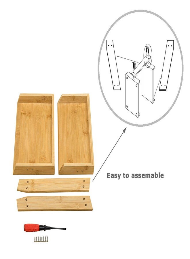 GOBAM Spice Rack Organizer 2-Tier Kitchen Countertop Cabinet Storage Shelf, Assemble Quickly, Bamboo - Image 5