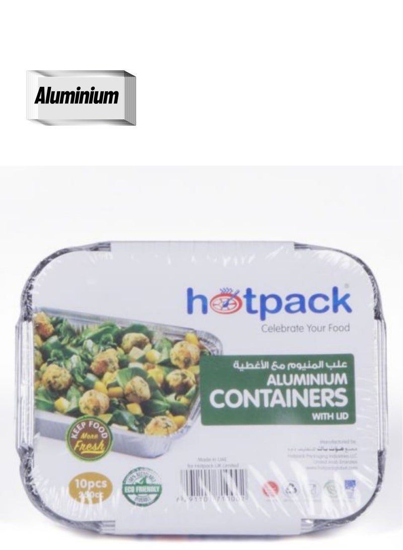 Hotpack- Aluminum Container.250 Cc - 10 Pcs