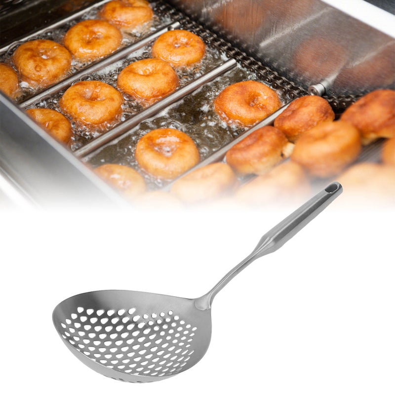 Skimmer Ladle 304 Stainless Steel Food Grade Long Handle Large Flow Skimmer Spoon for Kitchen Silver - Image 4