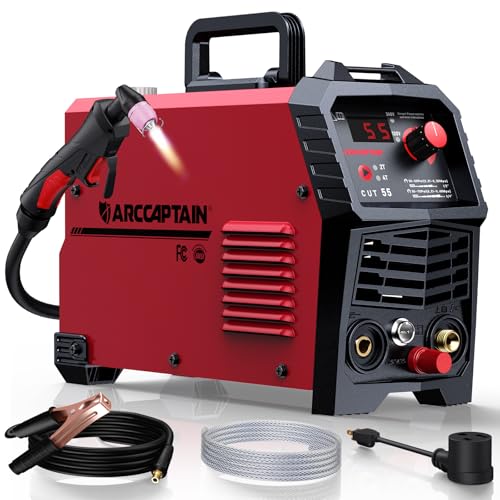 ARCCAPTAIN 55A Plasma Cutter, Non-Touch Pilot Arc High-Frequency Plasma Cutting Machine, 120/240V Dual Voltage IGBT Inverter, 1/2" Clean Cut, 2T/4T, for Beginners DIY - Image 1