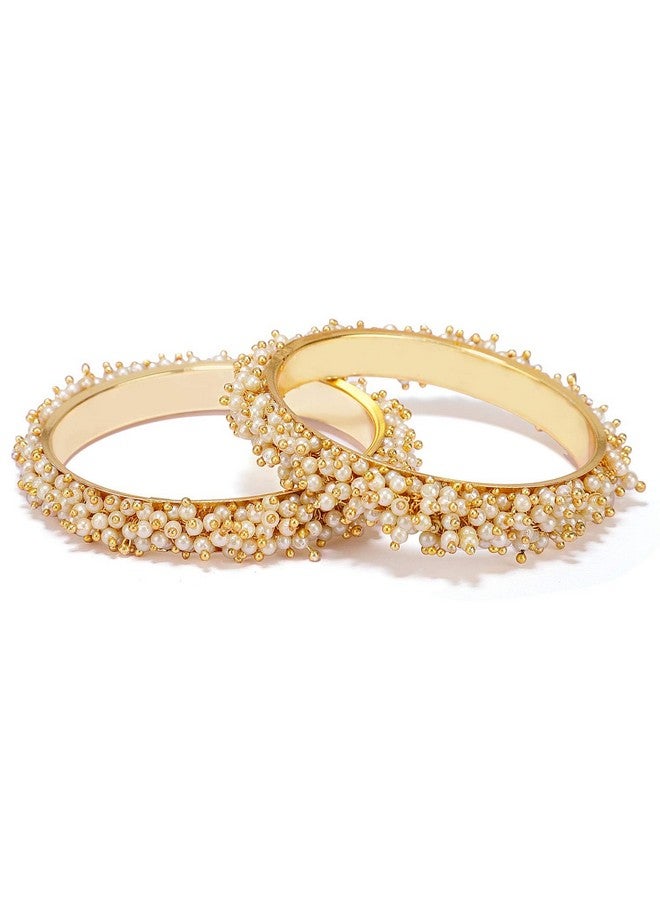 Shining Diva Traditional Pearl Jewellery Bangles for Women (8300b_2.4) - Image 4