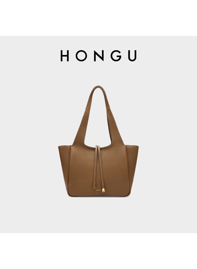 Hongu Women's Genuine Leather Shoulder Underarm Bag Large Capacity Tote Bag Birthday Gift For Girlfriend - Image 3