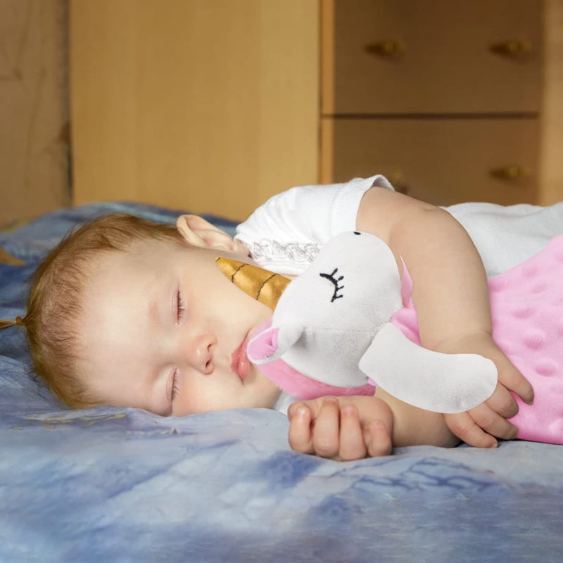 Pro Goleem Unicorn Loveys for Babies Soft Plush Pink Security Blanket for Girls Snuggle Toy Stuffed Animal Lovies for Babies Baby Girl Gifts for Newborn, Infant and Toddler, 16 Inch - Image 2