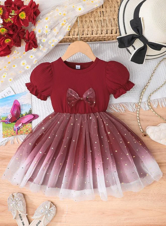 تايك تو Take Two Mesh Insert Embellished Dress with Bow Detail