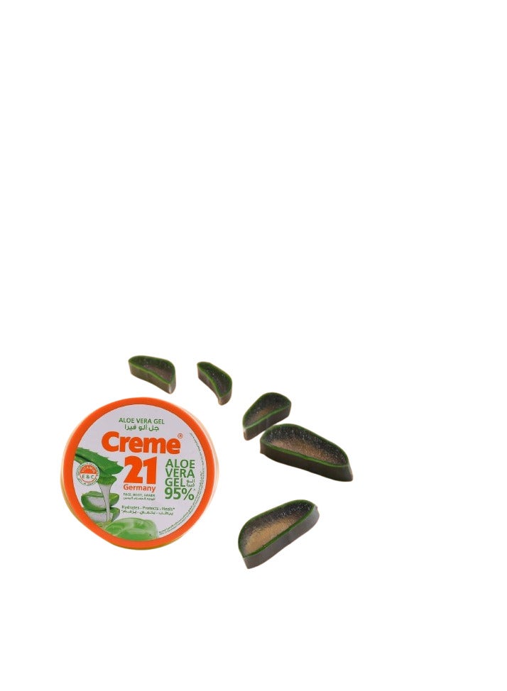 كريم 21 جل الألوفيرا كريم 21 الألماني ترميم وتنظيف البشرة بنسبة 95% صبار طبيعي - Image 4