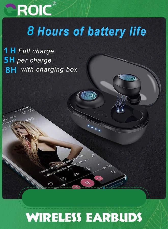 GROIC Waterproof Bluetooth 5.3 True Wireless Earbuds, Touch Control,30H Cyclic Playtime TWS Headphones with Charging Case and mic, in-Ear Stereo  - Image 2