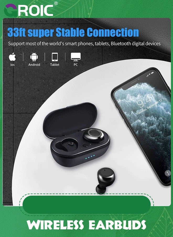 GROIC Waterproof Bluetooth 5.3 True Wireless Earbuds, Touch Control,30H Cyclic Playtime TWS Headphones with Charging Case and mic, in-Ear Stereo  - Image 3