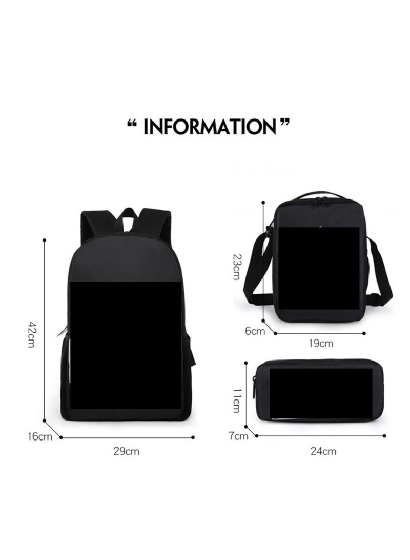 Godzilla Children's leisure load reducing large capacity printed backpack for elementary school students, 3-piece set - Image 2