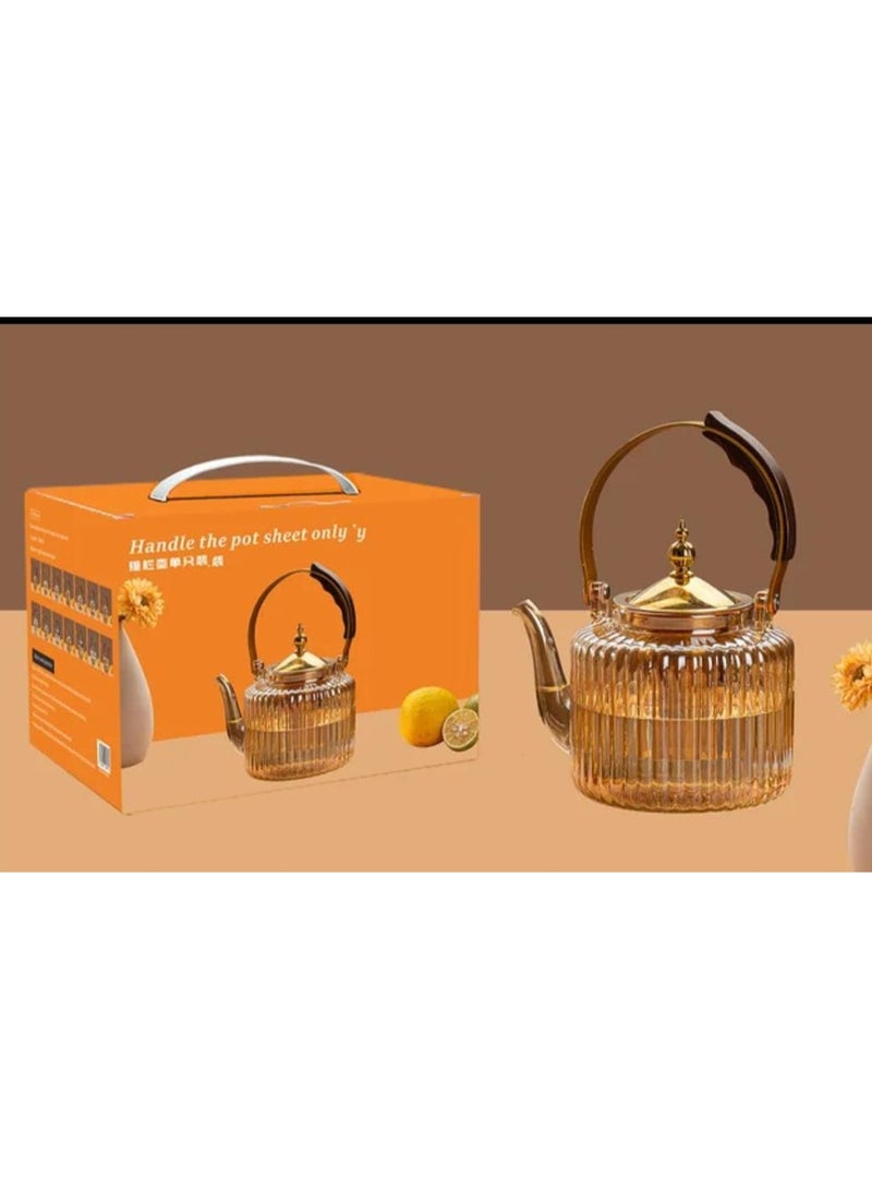 A luxurious teapot made of heat-resistant glass with an elegant design for homes and hotels. - Image 1
