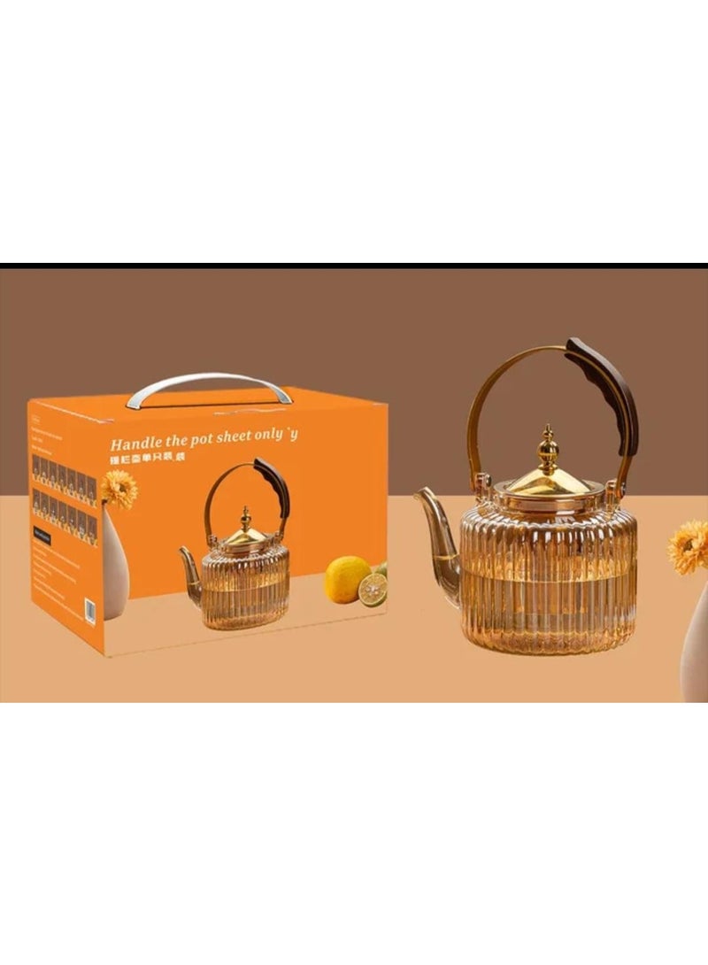 A luxurious teapot made of heat-resistant glass with an elegant design for homes and hotels. - Image 3